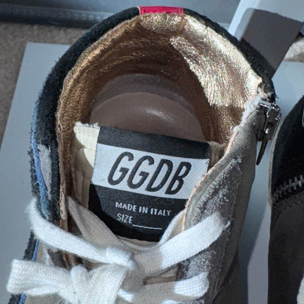 Golden Goose Slide Hi-Top Sneakers Taupe/Black/Blue/Red Partial Resole EUR 39 - Picture 6 of 16